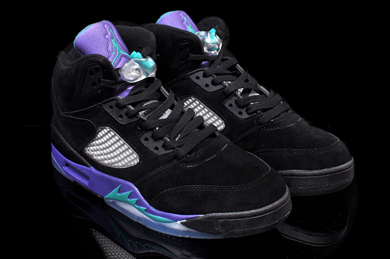 Air Jordan 5 Mens Shoes Black/Violet/Blue Online